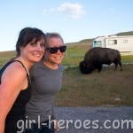 Eeeek it's a bison Janetha and Jenn