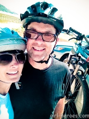 Jenn and Brent Biking Antelope Island UT