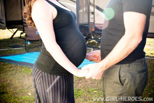 Pregnant Holding Hands RV FL 1