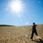 Girl Running on Dunes MI